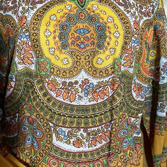 Vtg 70s Boho Tunic Dress Women’s M Multicolor Paisley Print Festival Mod Chic - Picture 3 of 12